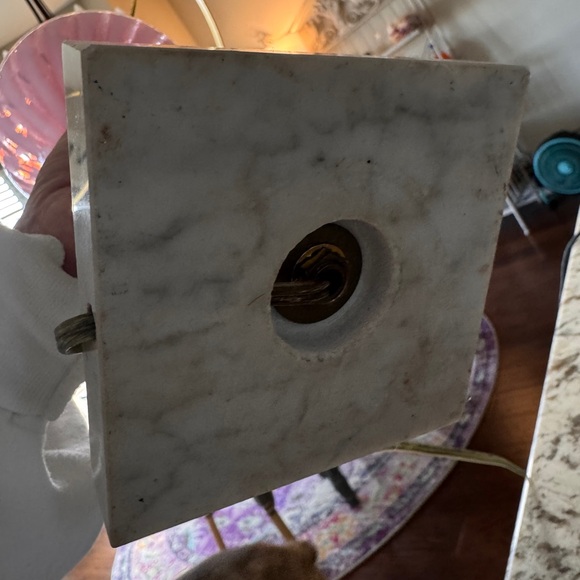 Fenton Pink and Gold Swirl Lamp - Picture 6 of 7